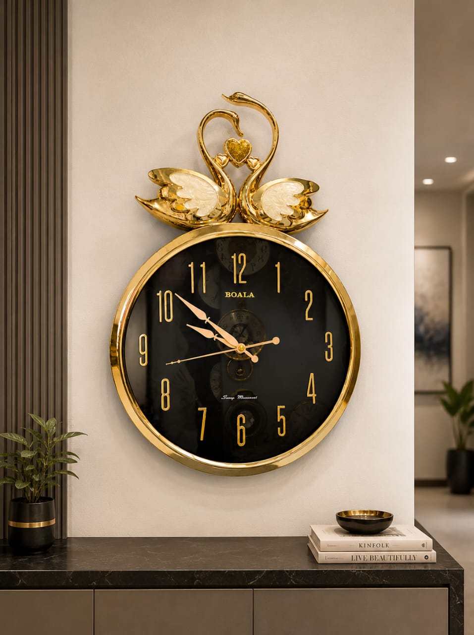 Golden Swan Luxury Wall Clock #1