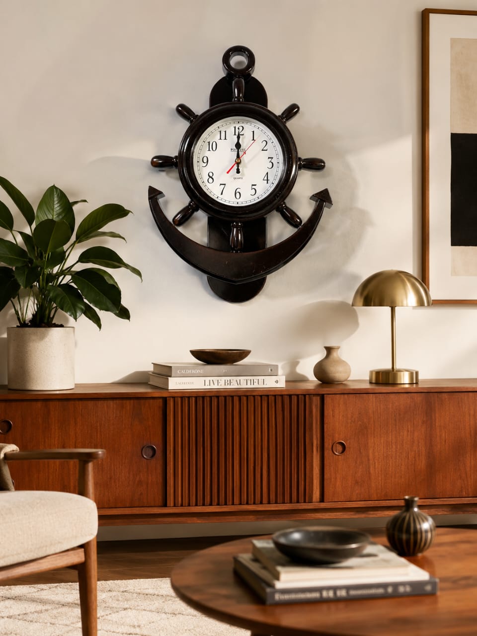Anchor Ship Wheel Wall Clock #6