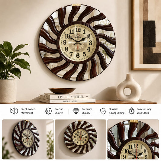 Elegant Sunburst Wall Clock #5