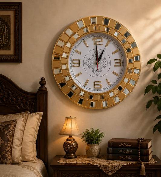 Royal Gold Mirror Wall Clock #10