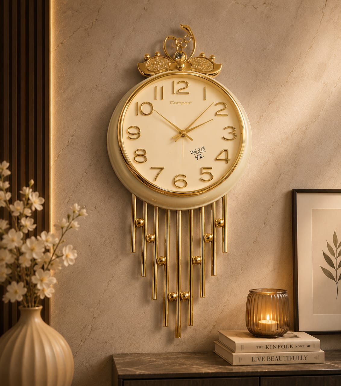 Golden Swan Pendulum Wall Clock #13